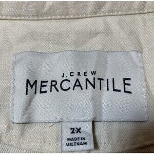 J. Crew Mercantile 100% Cotton Canvas Natural Drawcord Utility Jacket 2X NWT